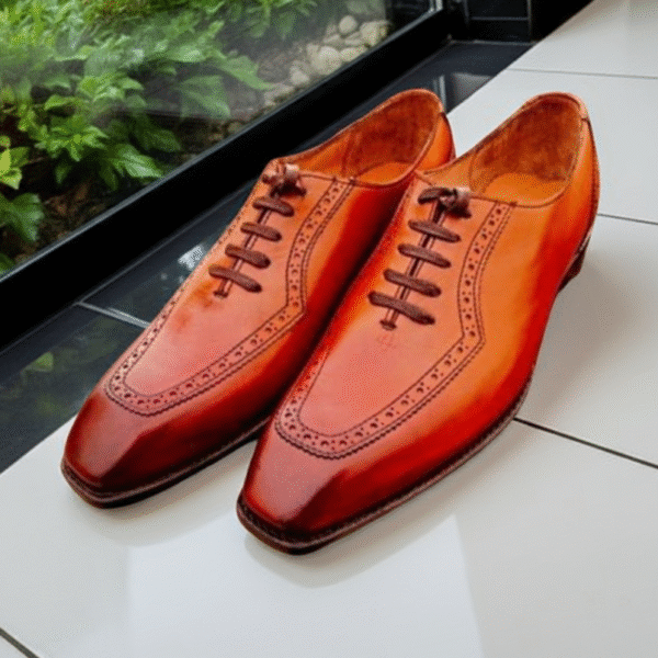 Stylish Tan Brown Designer Dress Shoes for Men Lace Up Formal Shoes